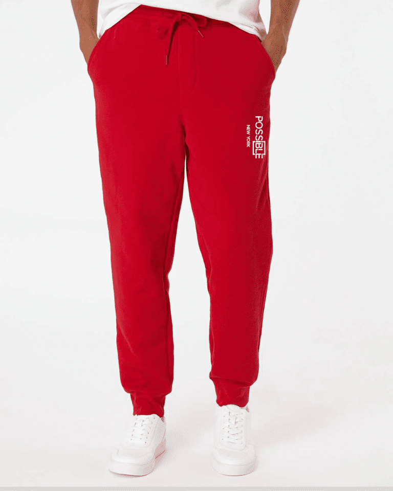 Vertical Mid-weight Fleece Embroidered Joggers
