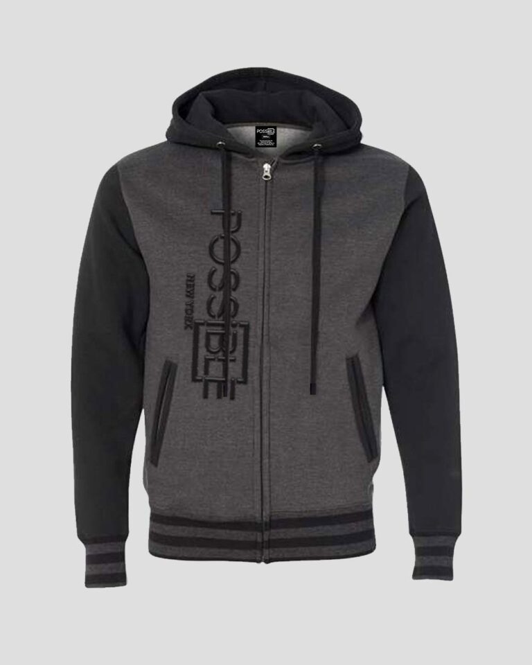 Varsity Embroidered Full Zip Hoodie